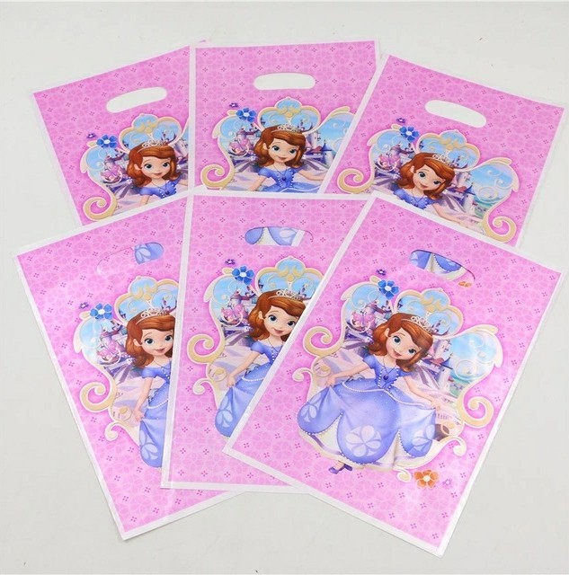 20 Pcs Set, Sofia the first Candy plastic bags Kids Birthday Party Supply