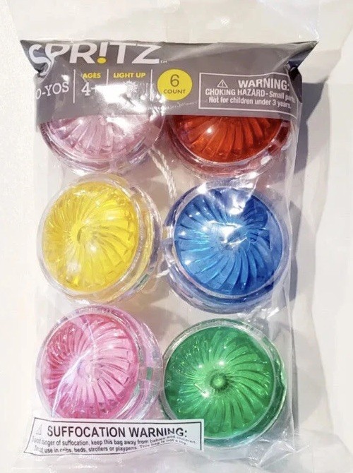 6 Spritz Light Up Yo Yos Pink Red Blue Green Yellow Toys NEW Stocking Stuffers