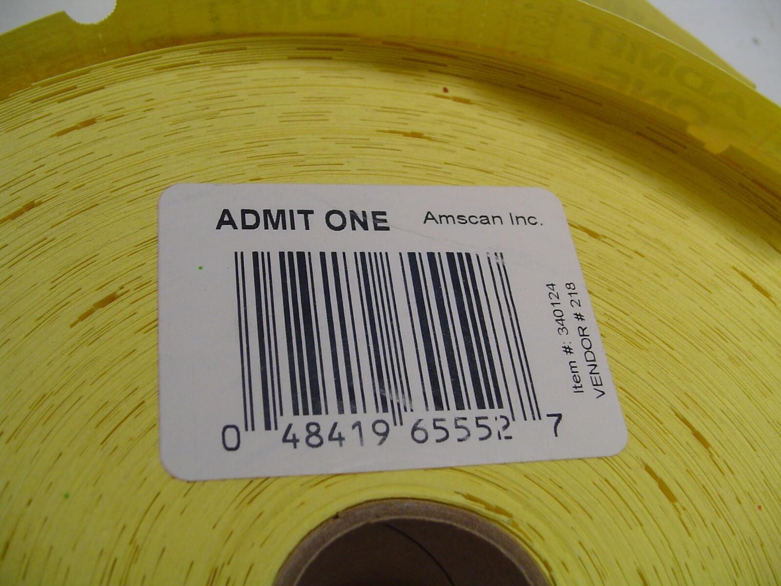 Admit One Roll of Tickets Event Raffle Carnival Festival in color YELLOW