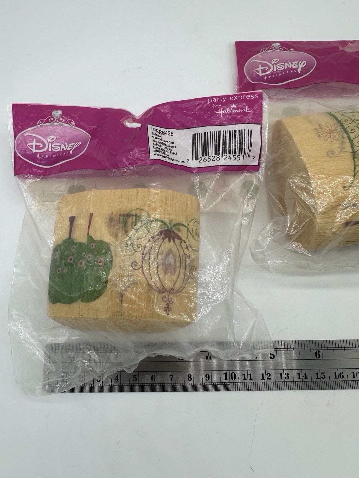 VTG 2 packs Disney Princess Crepe Paper Streamers Beige Hallmark Party