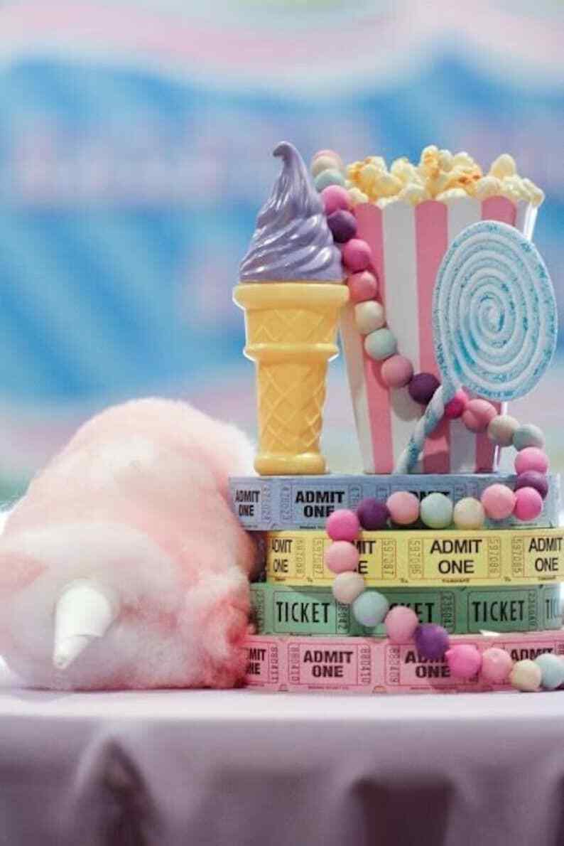 Raffle Tickets Roll Pink Yellow Pastel Admit One Ticket for Carnival Party