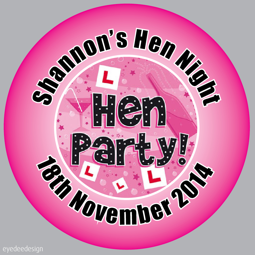 24 x LARGE Personalised Hen Party bag Night Weekend Stickers Bride 63mm 304