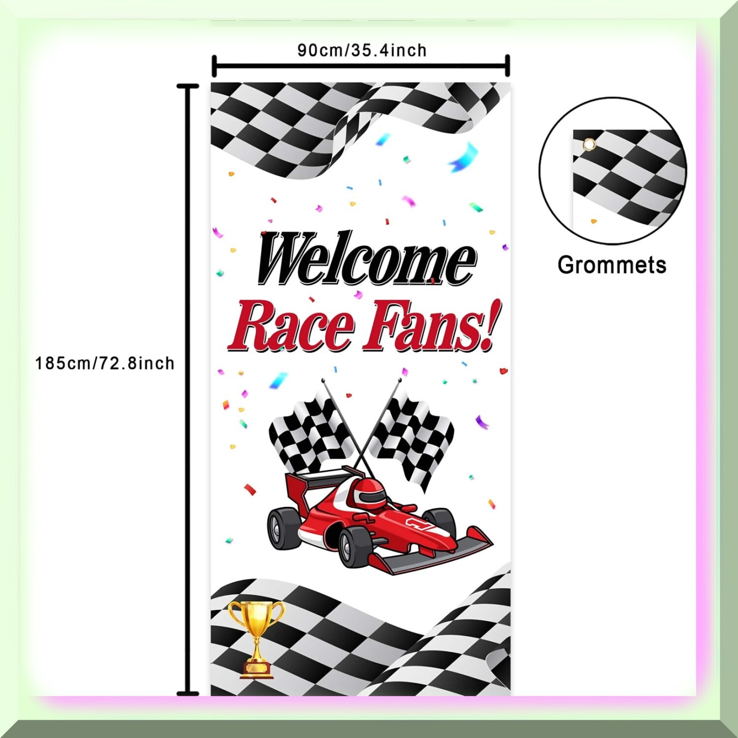 Race Day Photo Booth Props and Backdrop Set