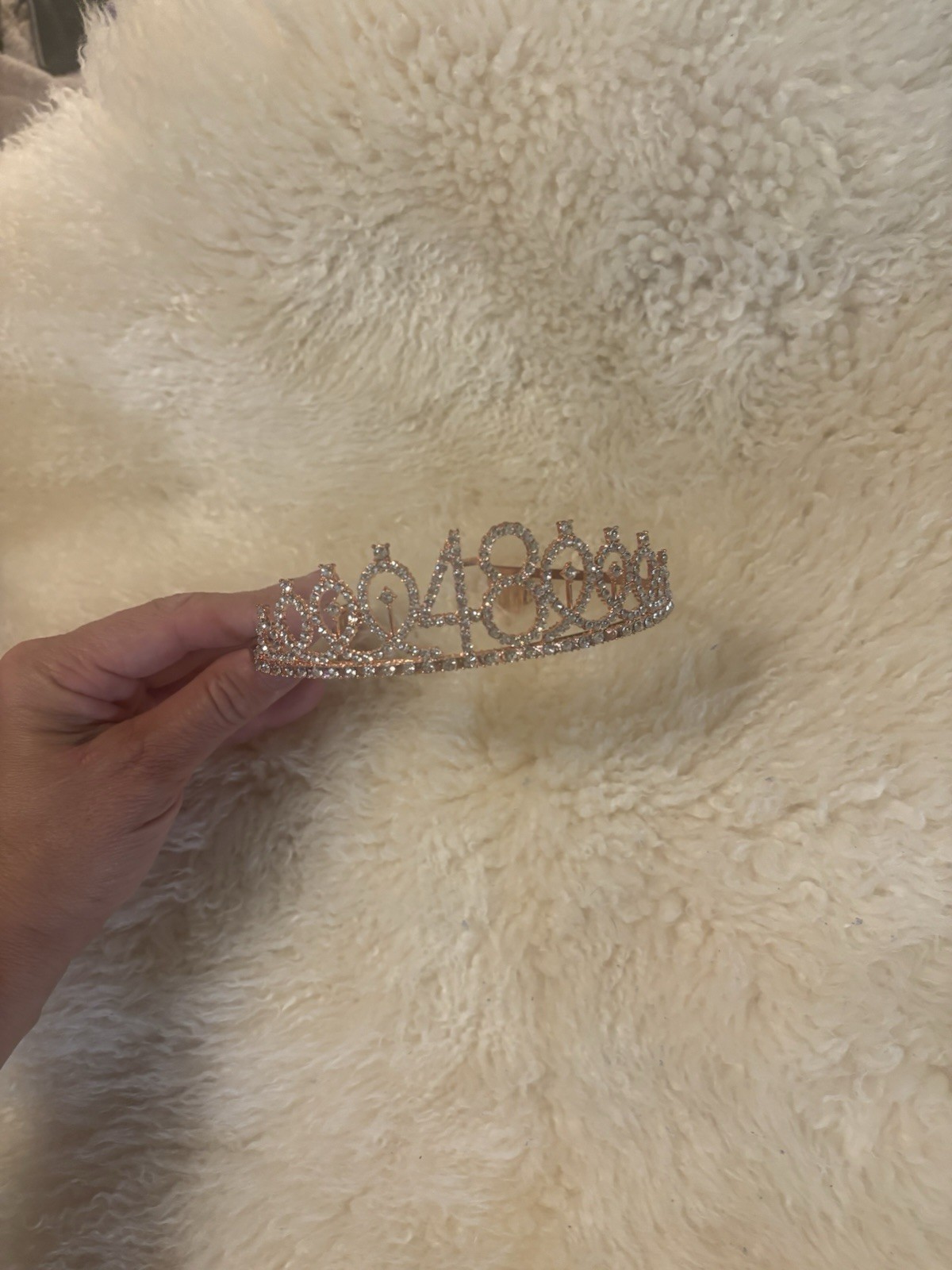 Rose Gold Silver 48th Birthday Tiara Gift Rhinestone Crown Headband 48