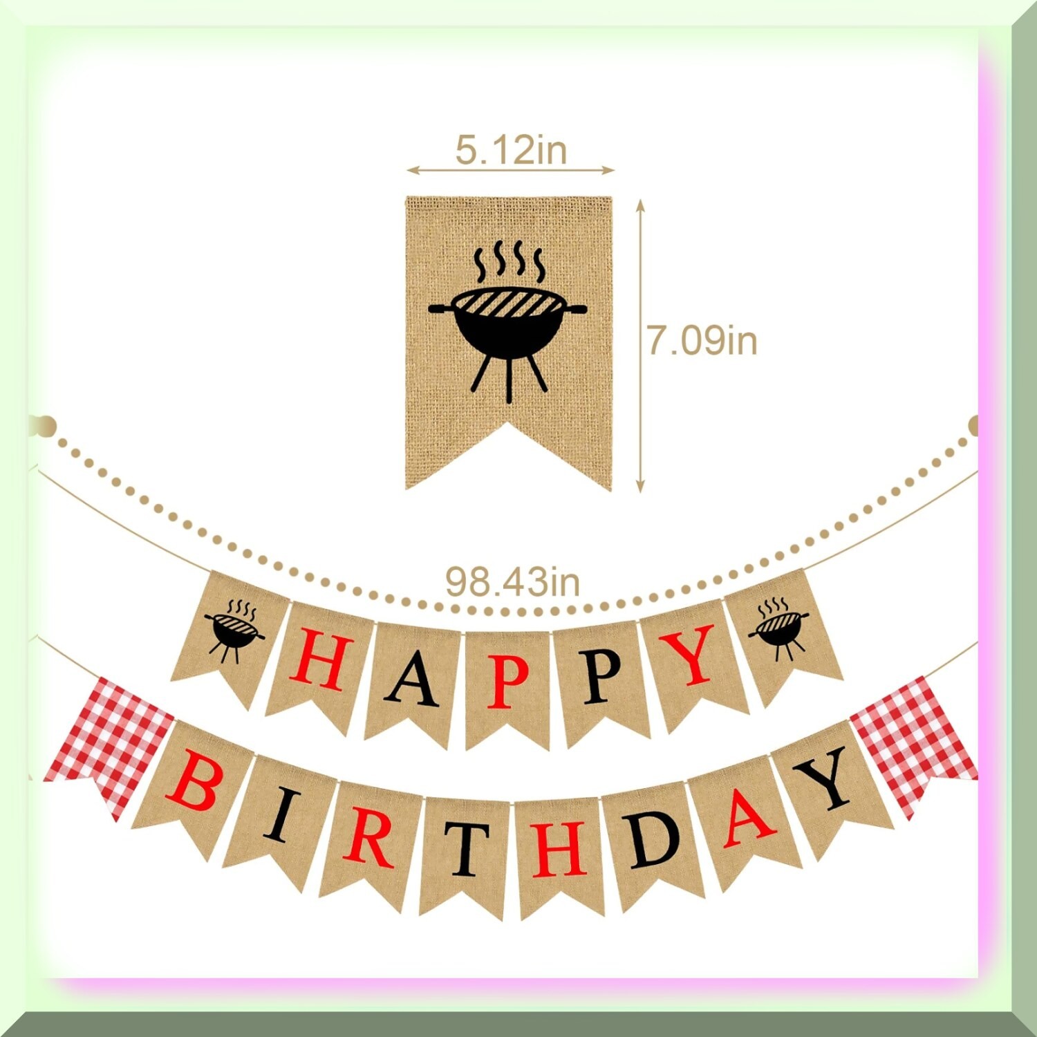 Happy Birthday Burlap Banner for Parties