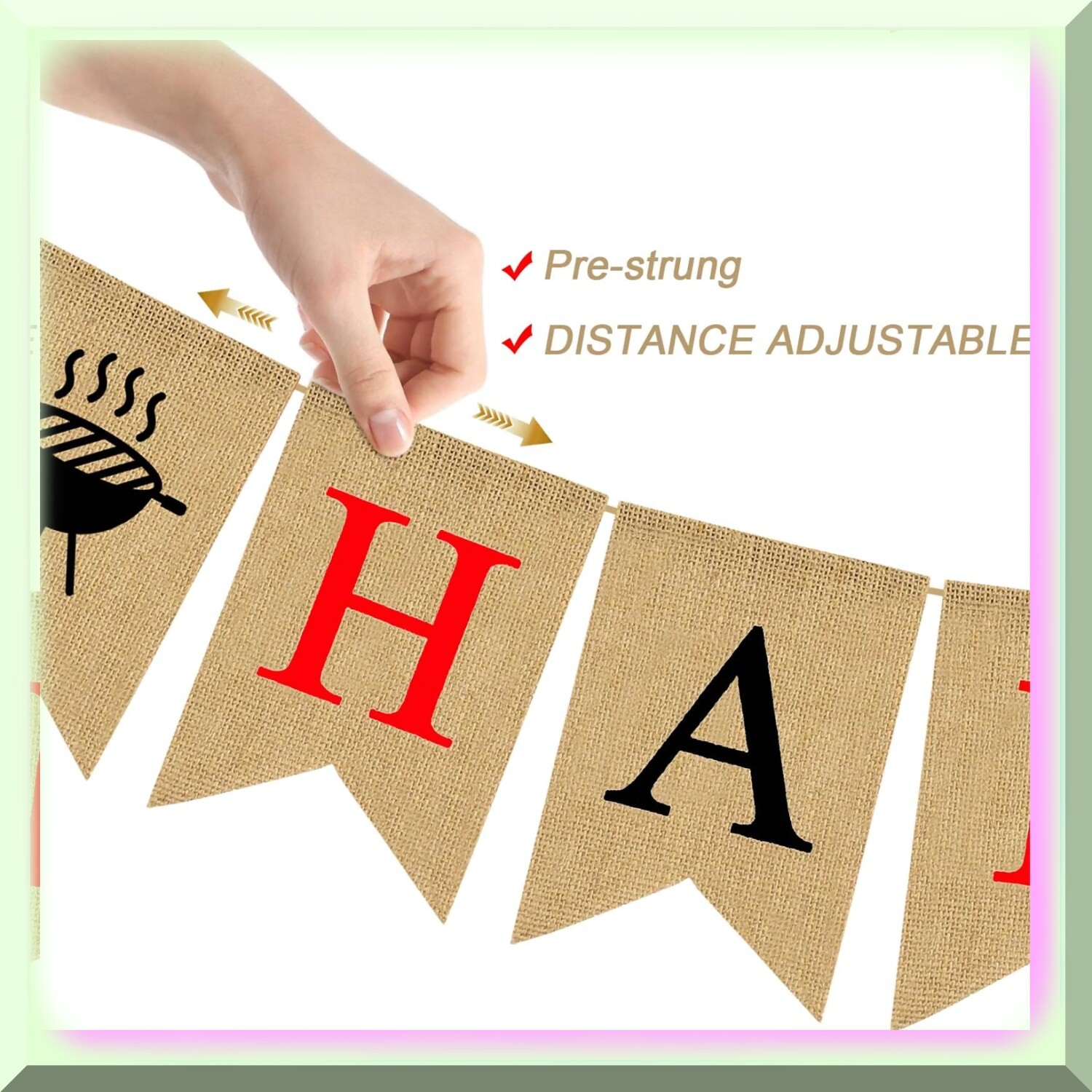 Happy Birthday Burlap Banner for Parties