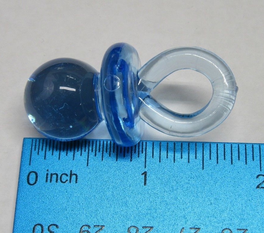 Lot of 288 Blue Miniature 1-1/2″ Acrylic Plastic Pacifiers Baby Shower Decor