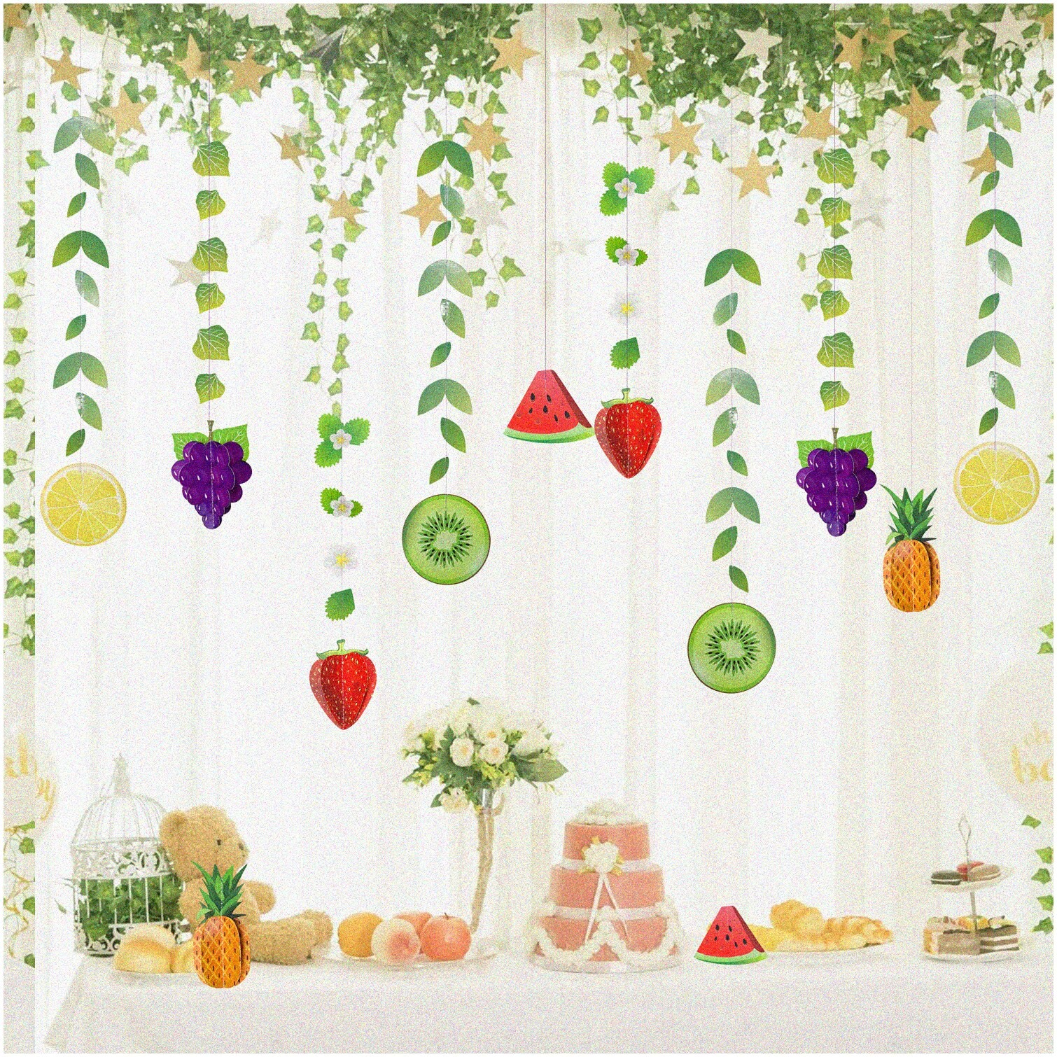 Tropical Fruit Garland Set for Kids Party Decorations