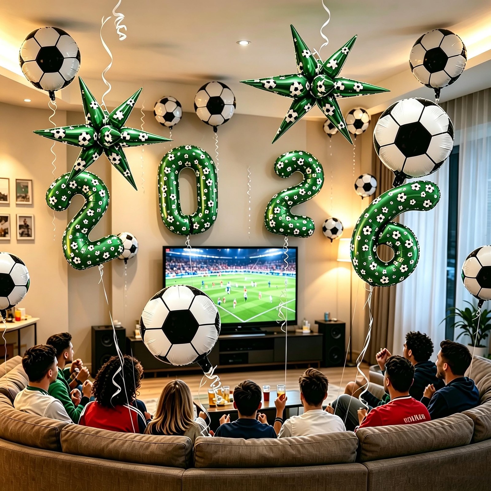 2026 Soccer World Game Party Balloon Set for Cup 40 Inches, Red
