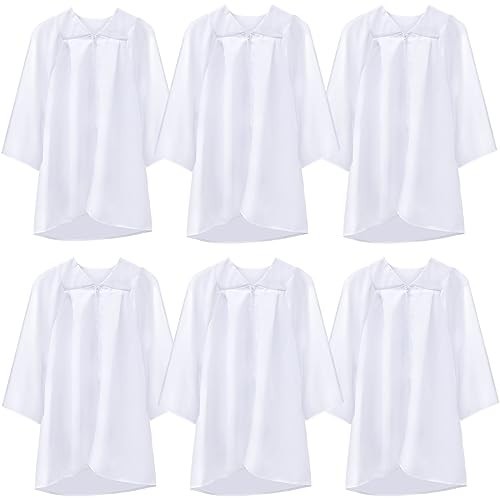 Kids Choir Robes Bulk White Graduation Gowns Unisex Matte Baptism Robes for Chur