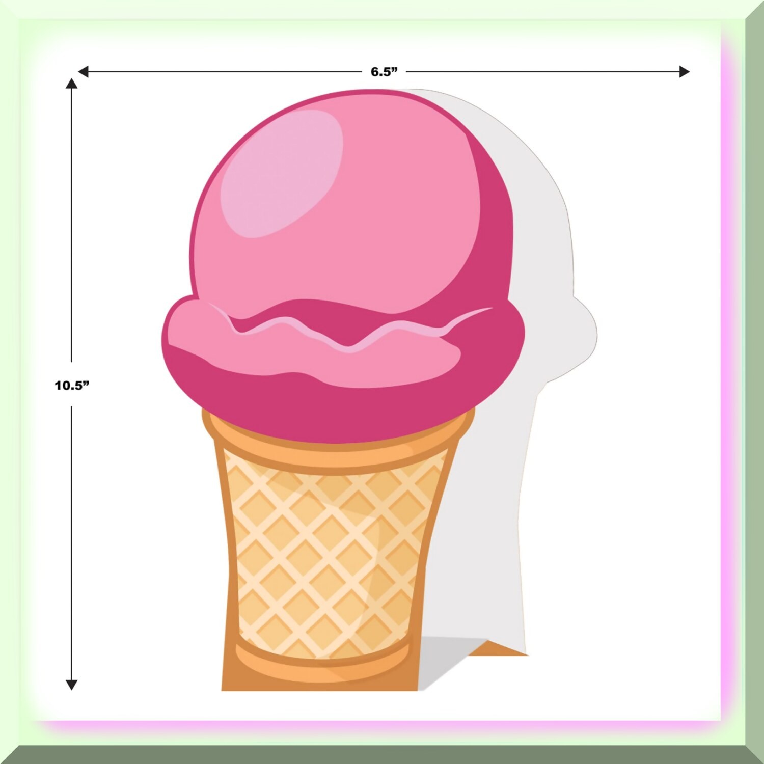 Set of 6 Summer Ice Cream Cone Cardstock Centerpieces