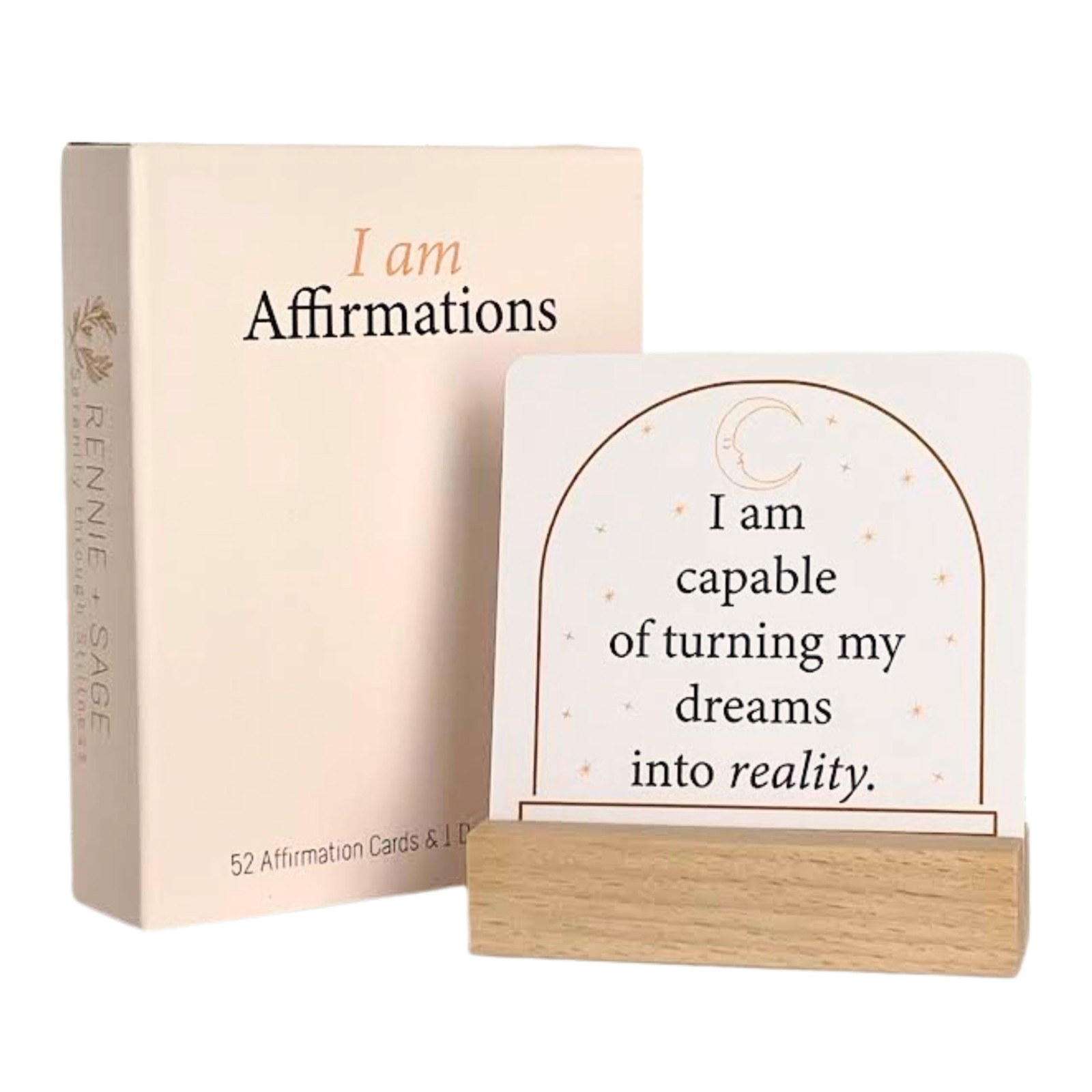 Rennie and Sage I Am Positive Affirmation Cards | 52 Decor 3.5 inches, Paper