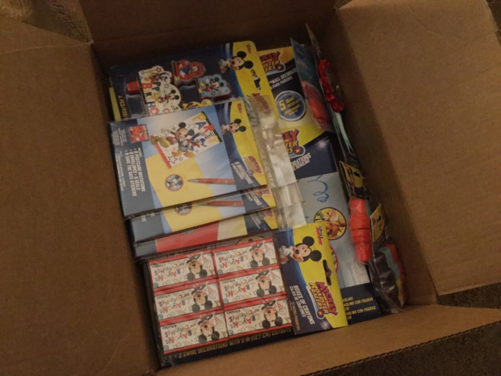 Huge lot Mickey Mouse roadster racers Birthday party supplies decorations favors