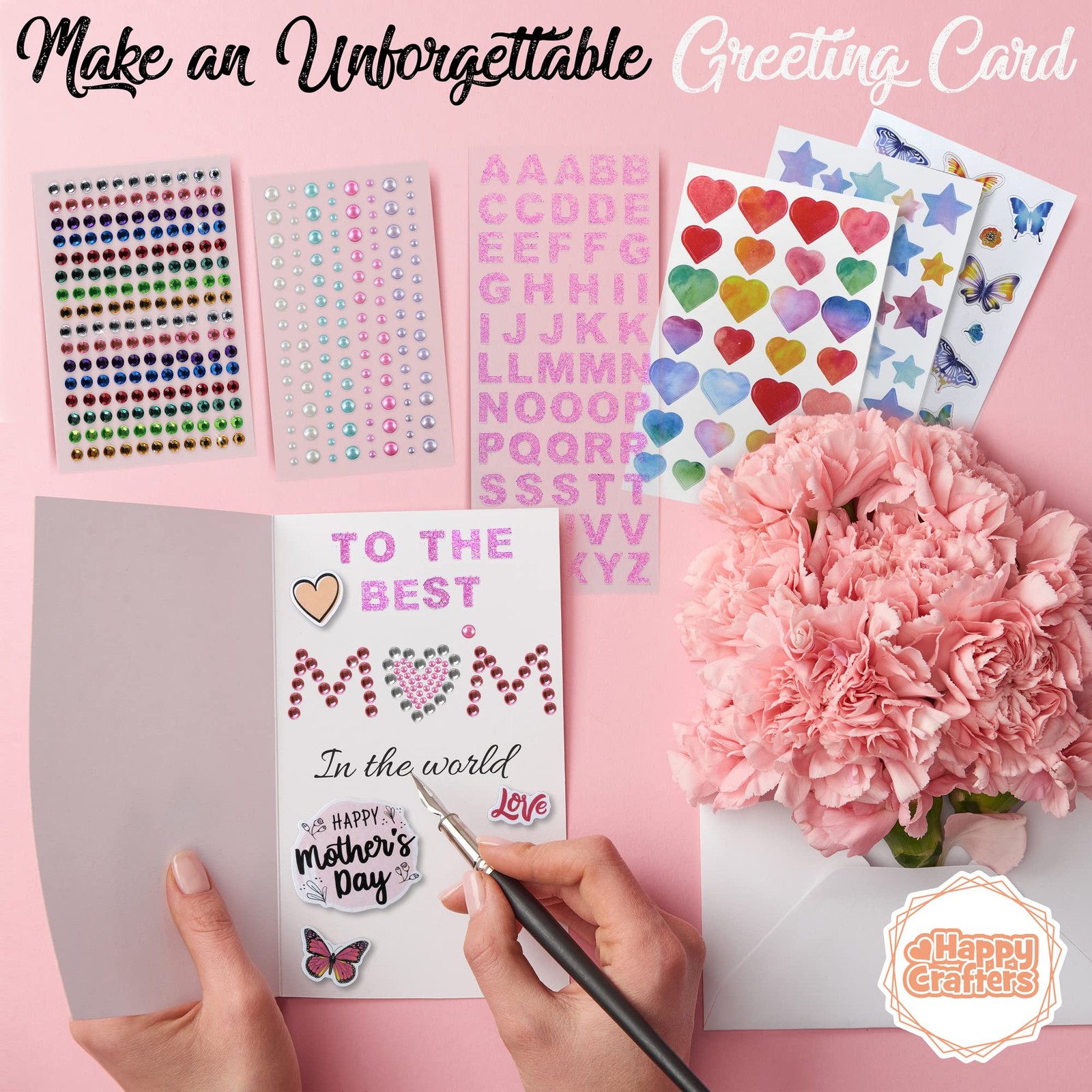 Card Making Kits For Adults And Kids- 24 Blank Greeting 5” x 7” inch, Clear