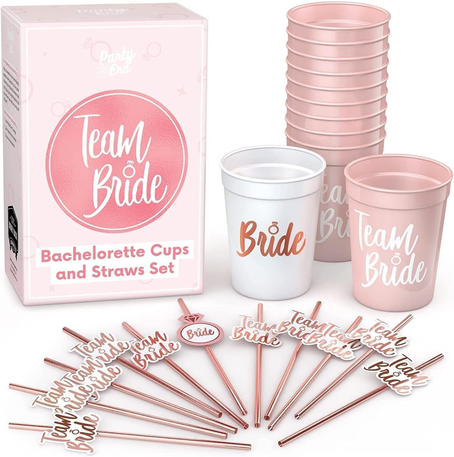 Bachelorette Cups Bride Straw Set – Bachelorette Straws with Bride Cup & Bridesm