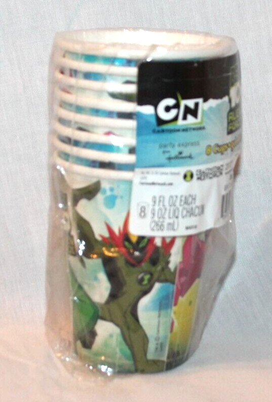 NEW IN PACKAGE BEN 10 CARTOON ALIEN FORCE 8-CUPS PARTY SUPPLIES