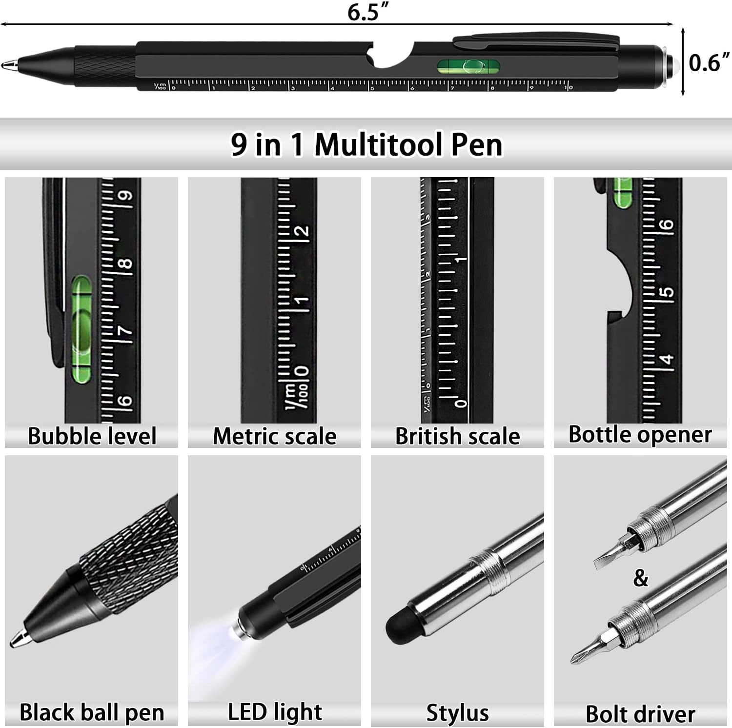 Gifts for Men, Multitool Pen Set 2Pcs Multi-Tool Pens Birthday Gifts for Men …
