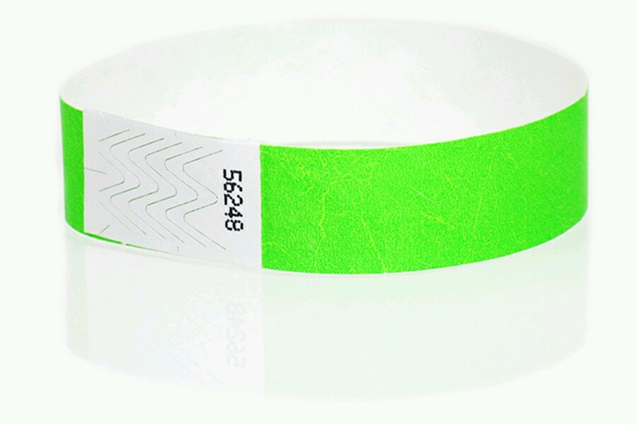 200 3/4″ NEON GREEN TYVEK WRISTBANDS, PAPER WRISTBANDS, WRISTBANDS FOR EVENTS