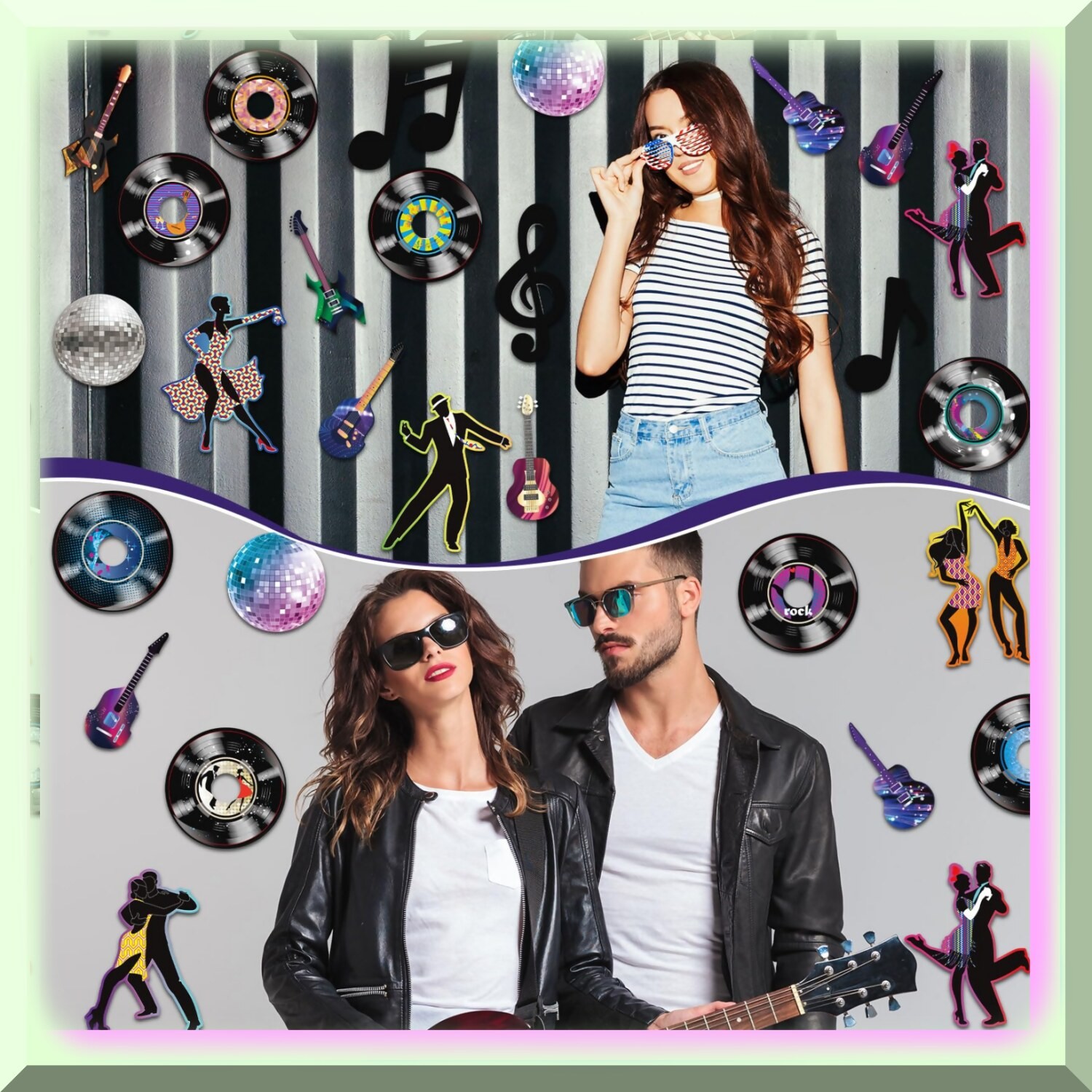 Music Notes and Disco Ball Party Decorations Set