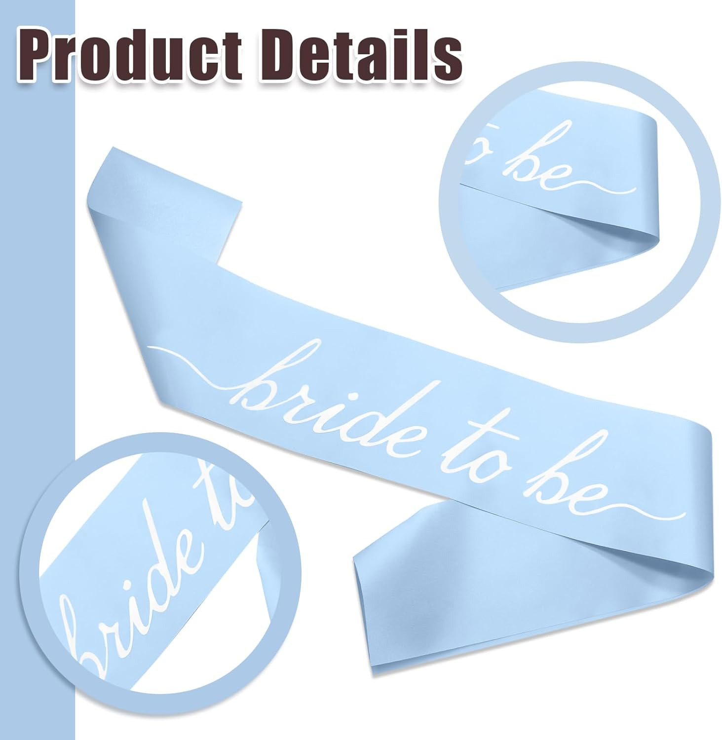 Blue Bride to Be Sash in Soft Satin, Bachelorette Party Wearable, Bridal Shower