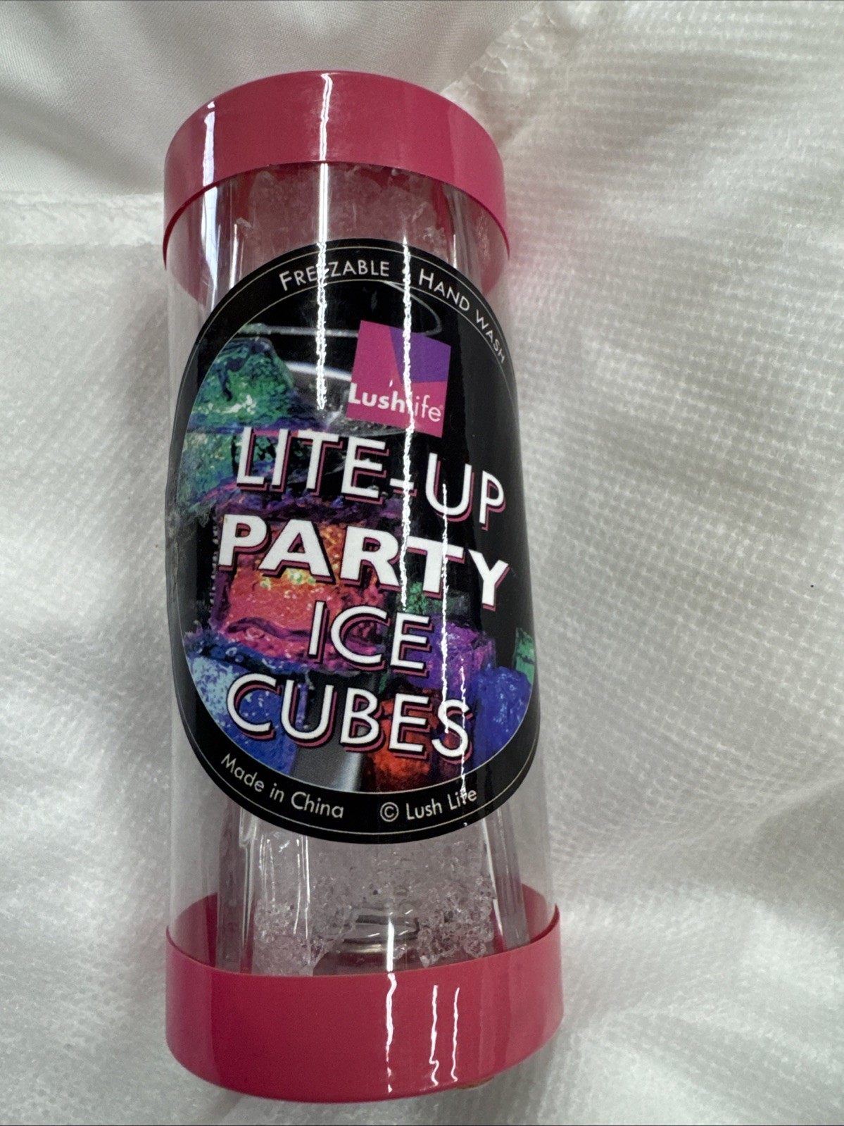 Set Of 3 Light Up Lite-Up Party Flashing Ice Cubes NEW Freezable