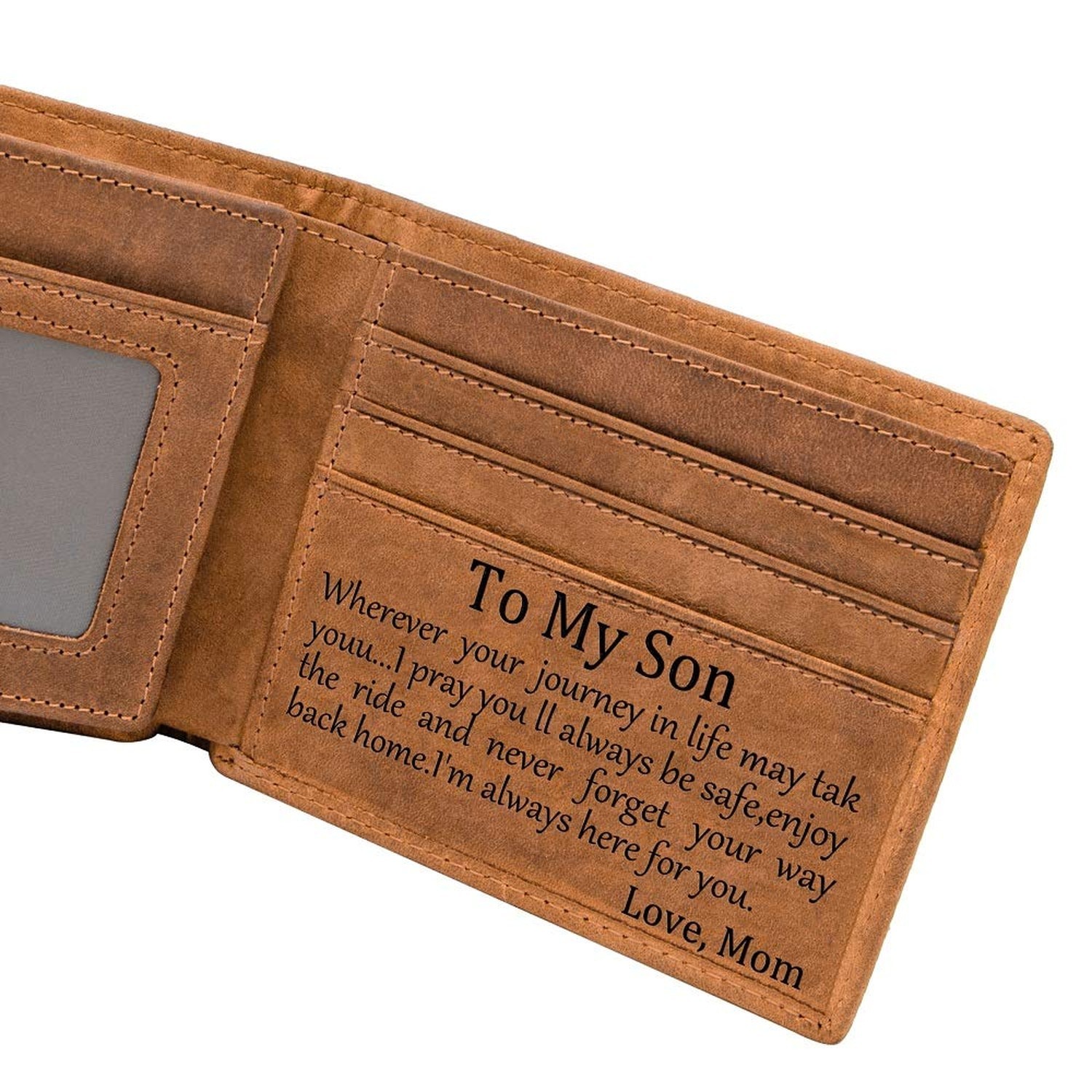 Mom Son Wallet – Engraved Leather Men Wallet- RFID Wallet Father’s Day Gift F…