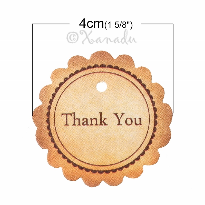 Thank You Paper Tags – Wholesale Paper Thanks Note Tags P8380 – 20, 50 Or 100PCs