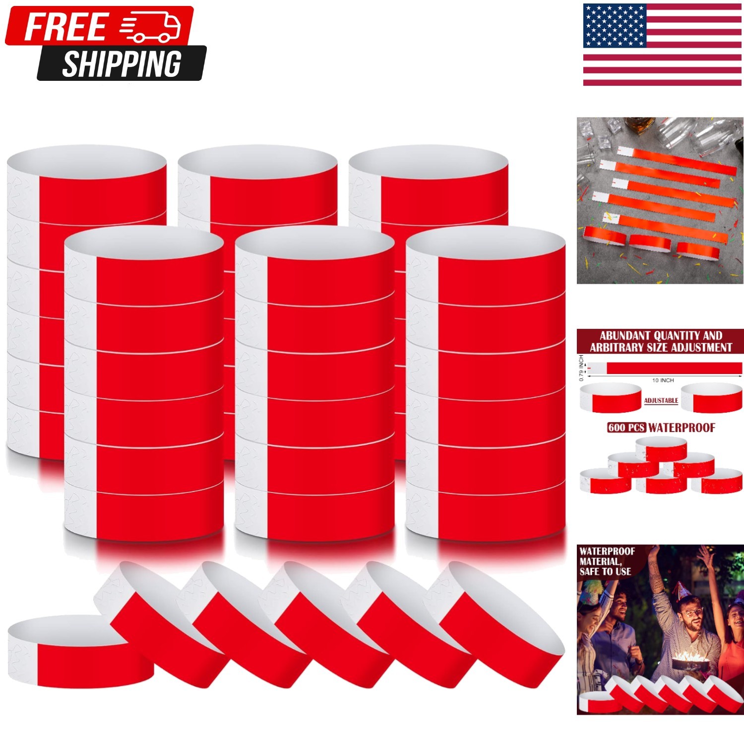 600 Pcs Paper Wristbands Identification Armbands for Concert Events Entrance