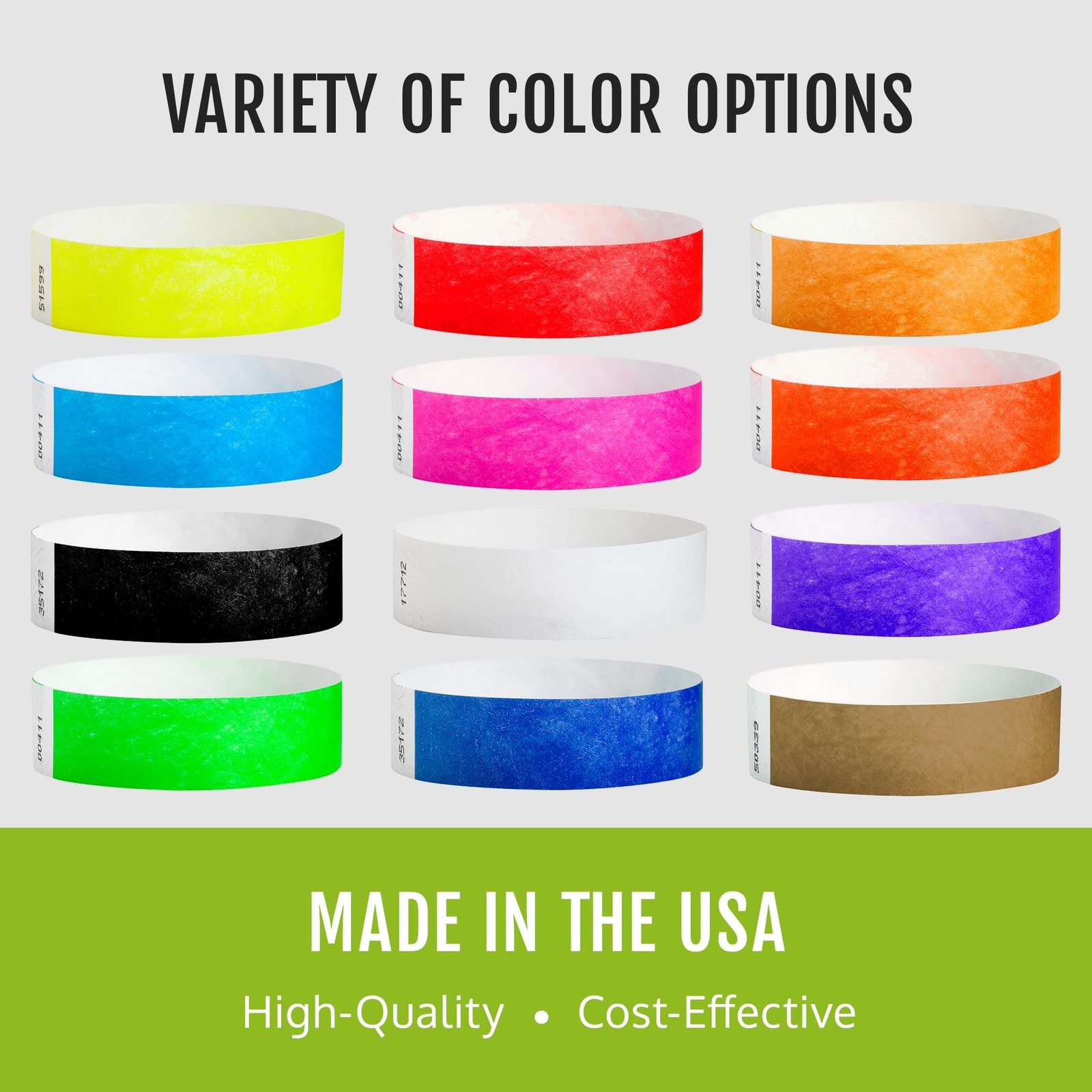 500 WristCo Tyvek Wristbands Smiley Face Variety Pack 500 Count,