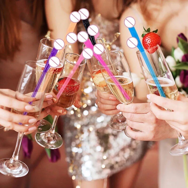 50 Novelty Penis Straws Bachelorette Party Supplies Decorations Dick Drinking.