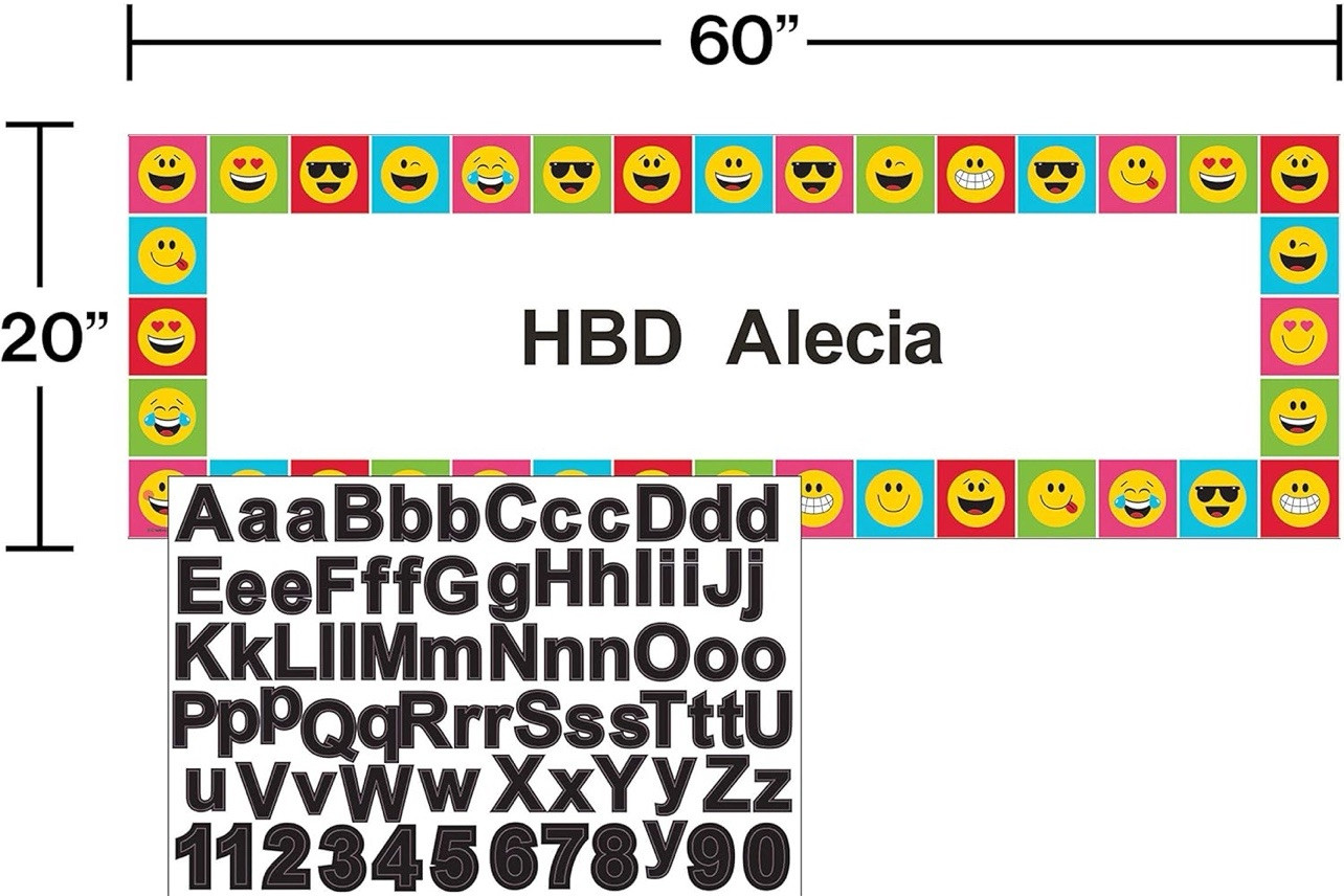 Creative Converting 325101 Show Your Emojions Giant Party Banner with Stickers