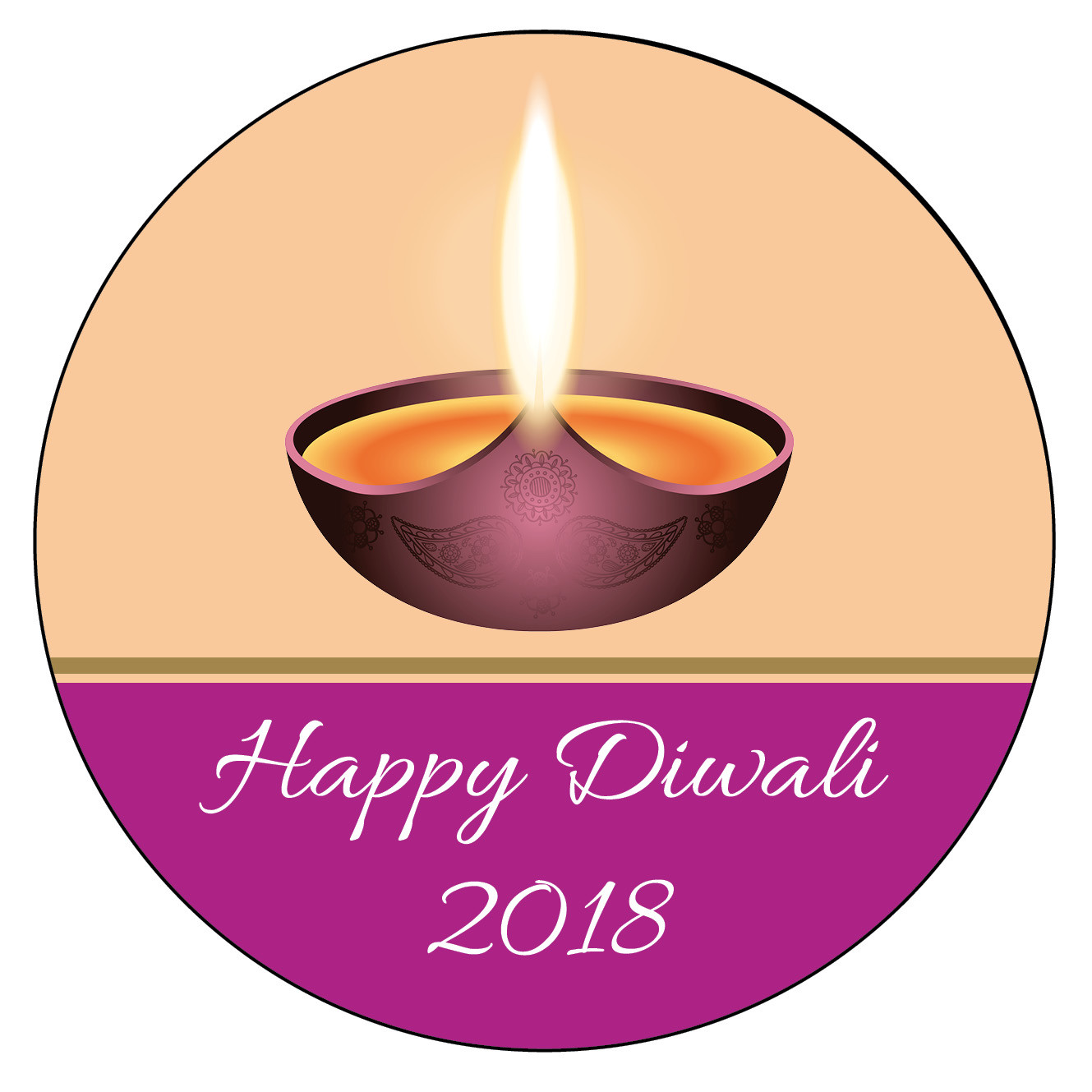 PERSONALISED Happy DIWALI Candle Labels Party Birthday Stickers Glossy Mat 1015