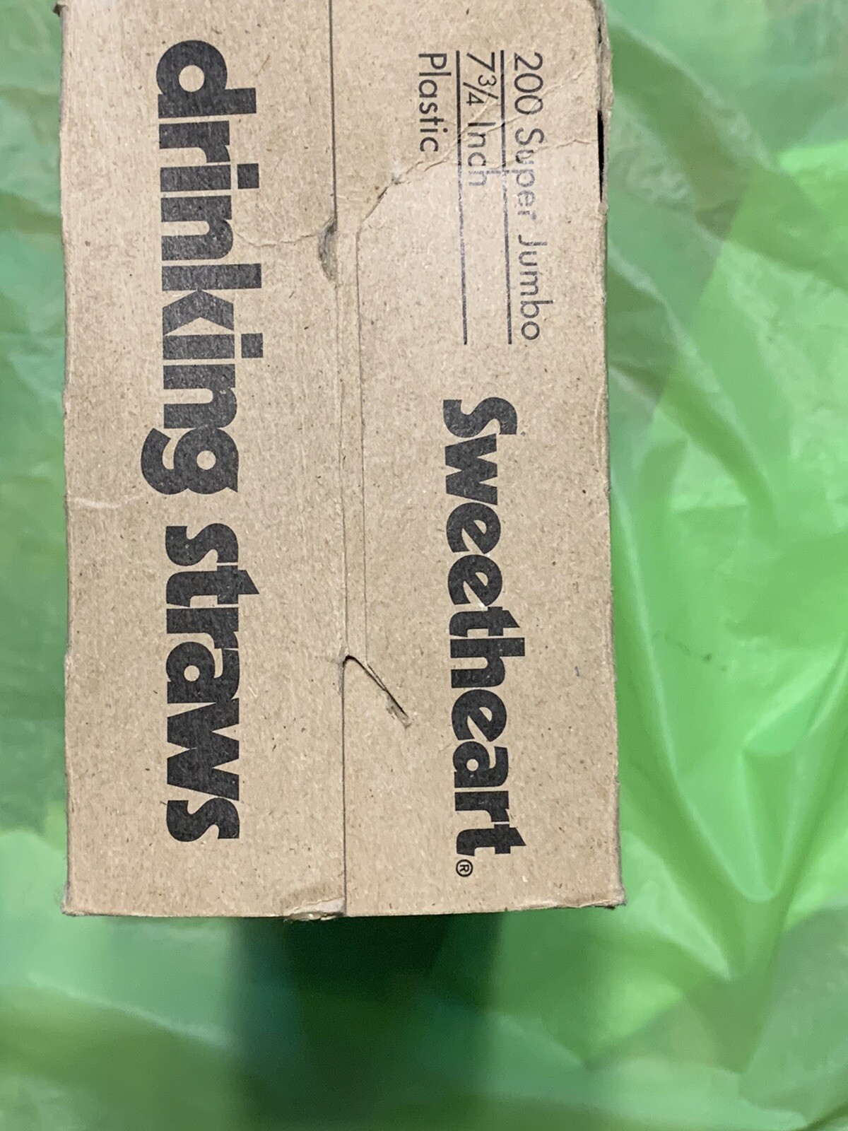 Vintage 200 Sweetheart Super Jumbo Plastic Straws USA NEW 7 3/4″