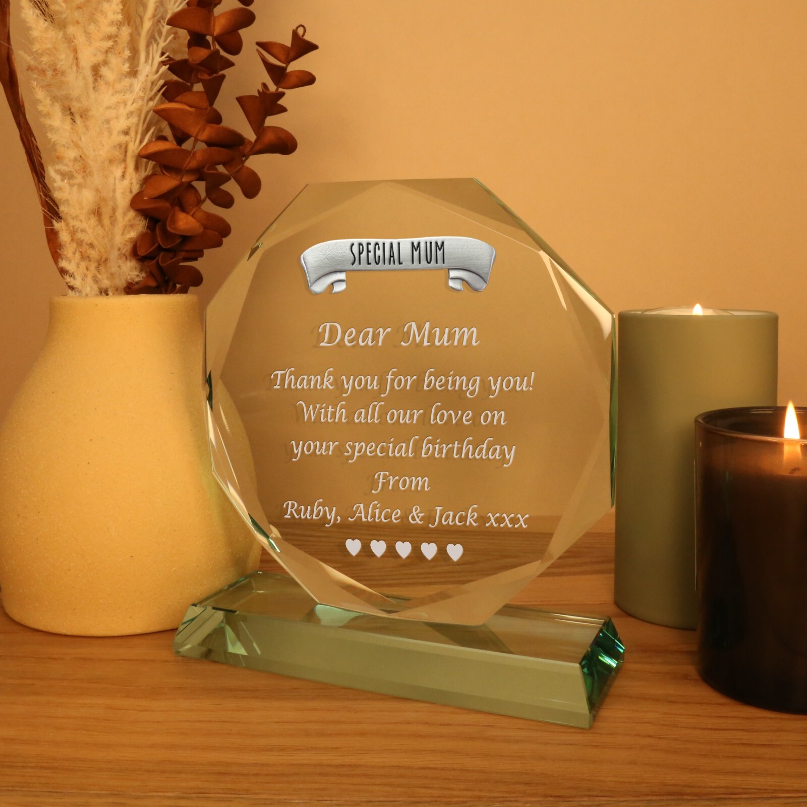 Special Mum Personalised Glass Gift Birthday Christmas Xmas Mothers Day Gifts