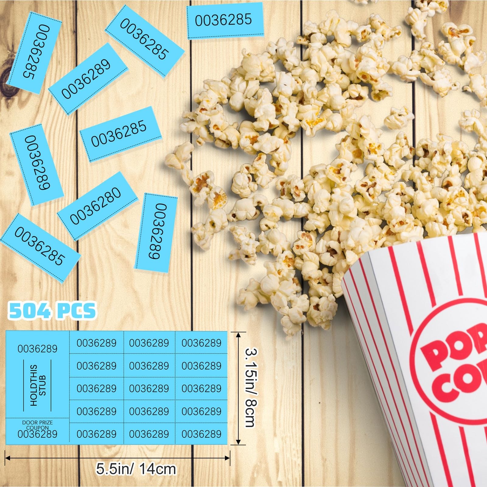504 Sheets 15 Bid Raffle Ticket Chinese Auction Different Number Lake Blue