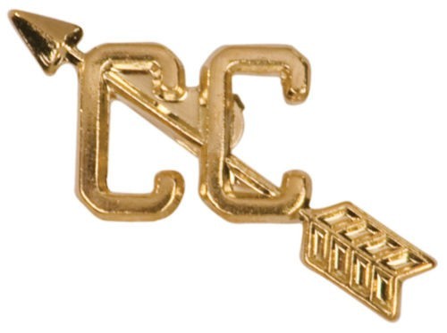 Gold Finish Metal Cross Country Pin TIE TACK School Varsity Insignia Team Sports