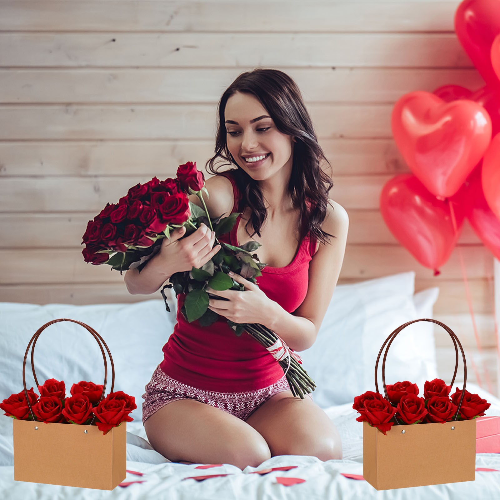 Flower Gift Box, 12 Pcs Paper Bouquet Flower, Paper Color