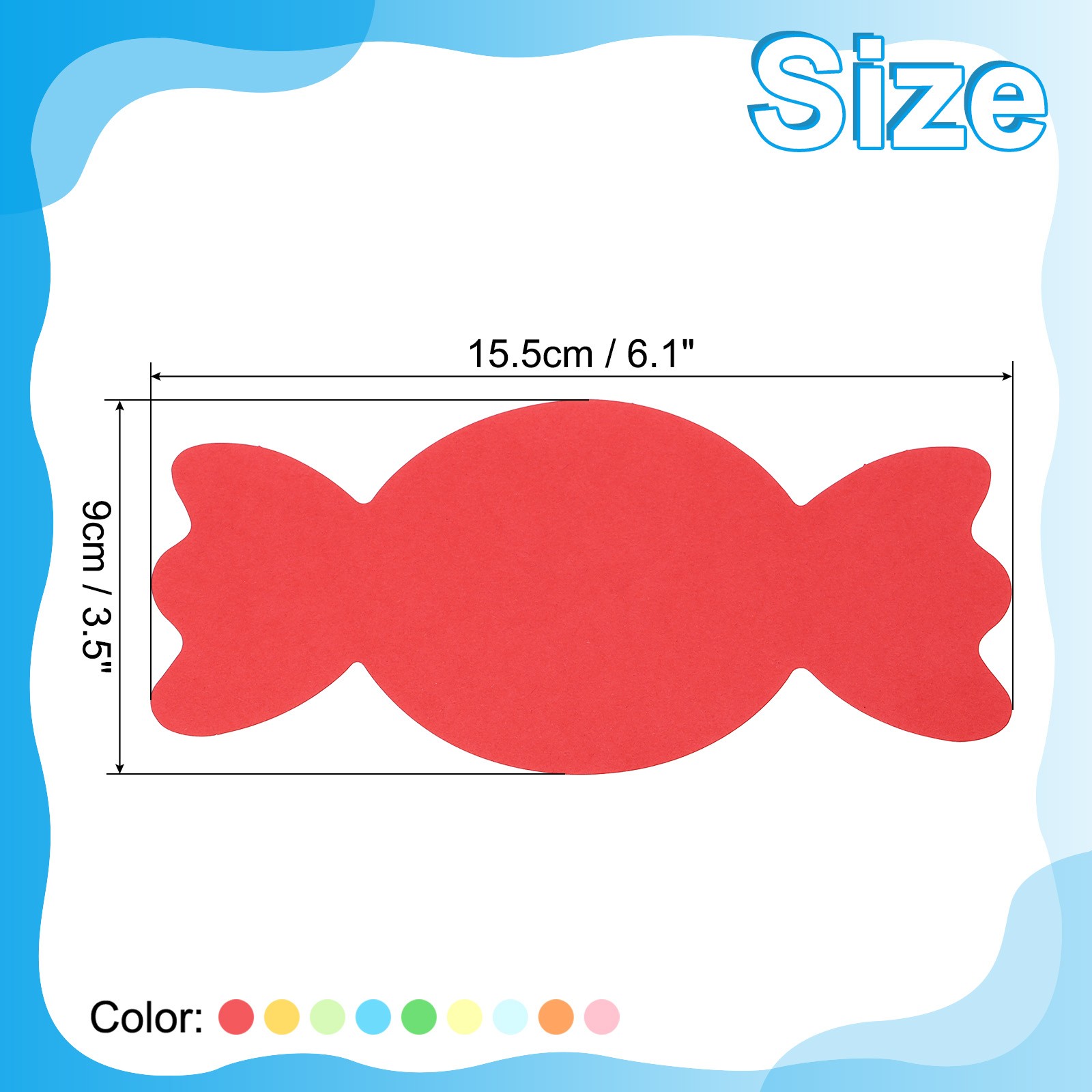 3.5×6.1″Cutouts Paper, 108Pcs Candy Assorted Color Paper, Multicolor