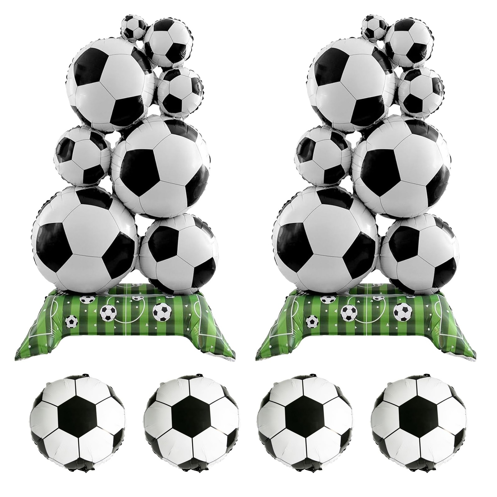 6-Piece Soccer Party Decorations – 32 inches x 59 inches, Black, White, Green