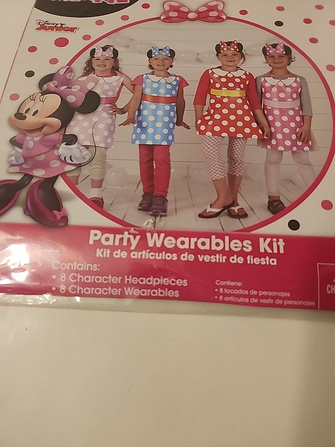 DISNEY Minnie Mouse Party Wearables Kit 8 Character Headpieces & 8 Wearables NEW