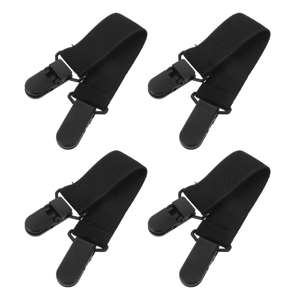 Black Reusable Motorcycle Pant Leg Clips Secure Boot Straps for Outdoor Work