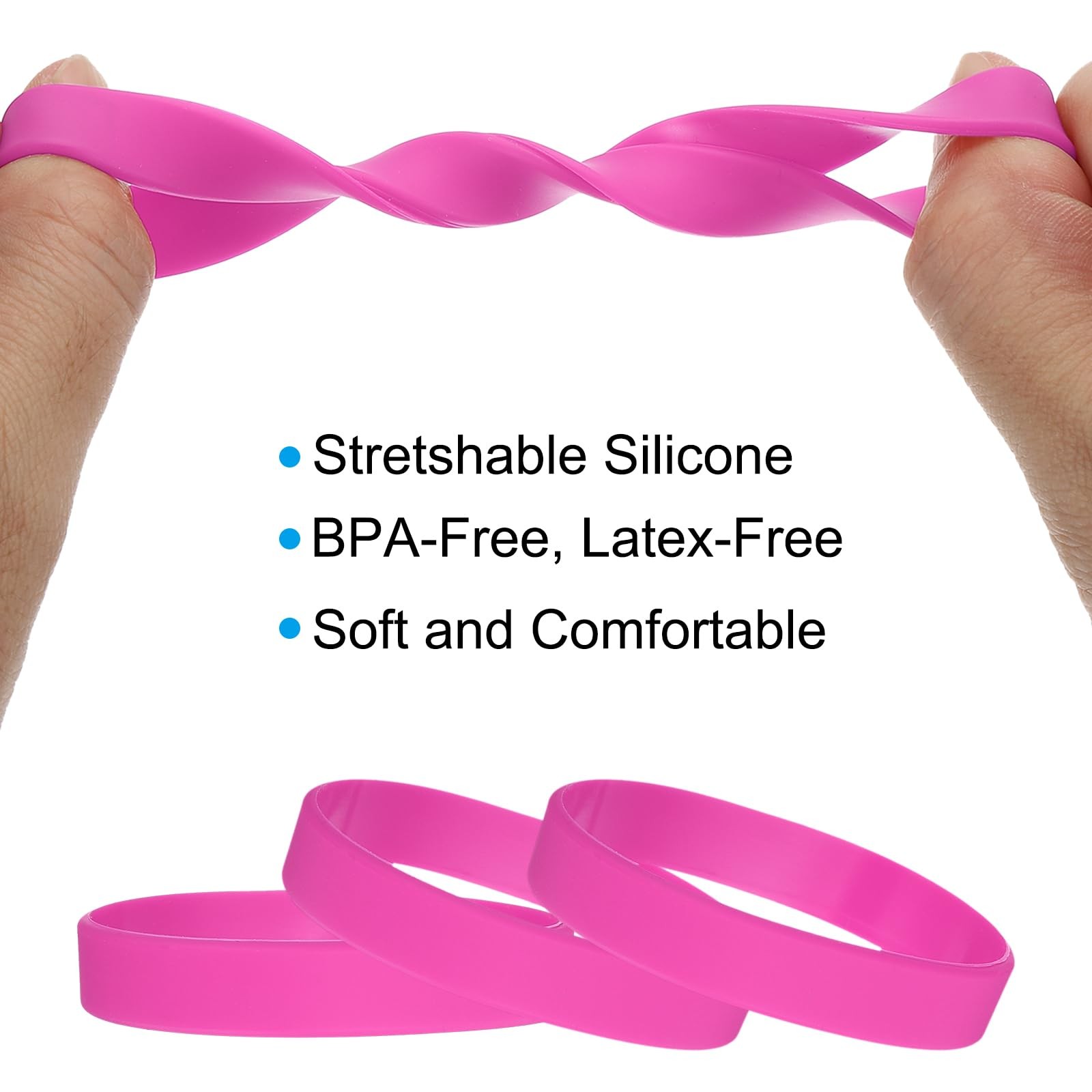 PATIKIL Silicone Rubber 7.87×0.47×0.08 inch / 20×1.2×0.2 cm (LxWxH), Pink