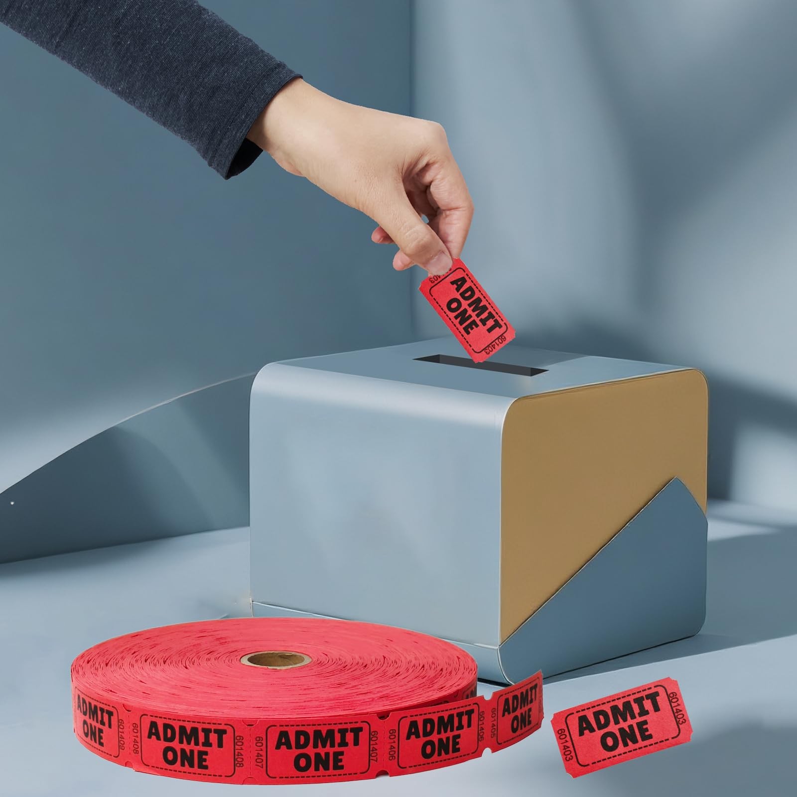 2200 Red Raffle Tickets Single Roll Admit One Numbered For Events Carnival