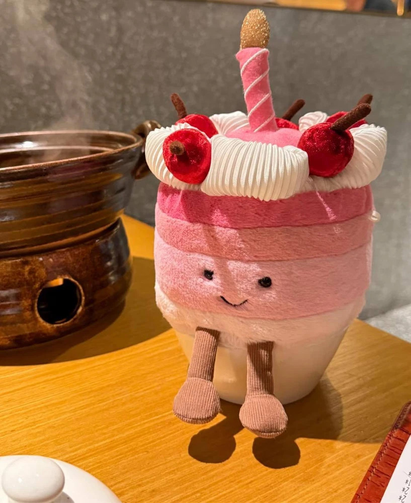 Food Stuffed Doll Cherry Cake With Tags Plush Toys Gifts