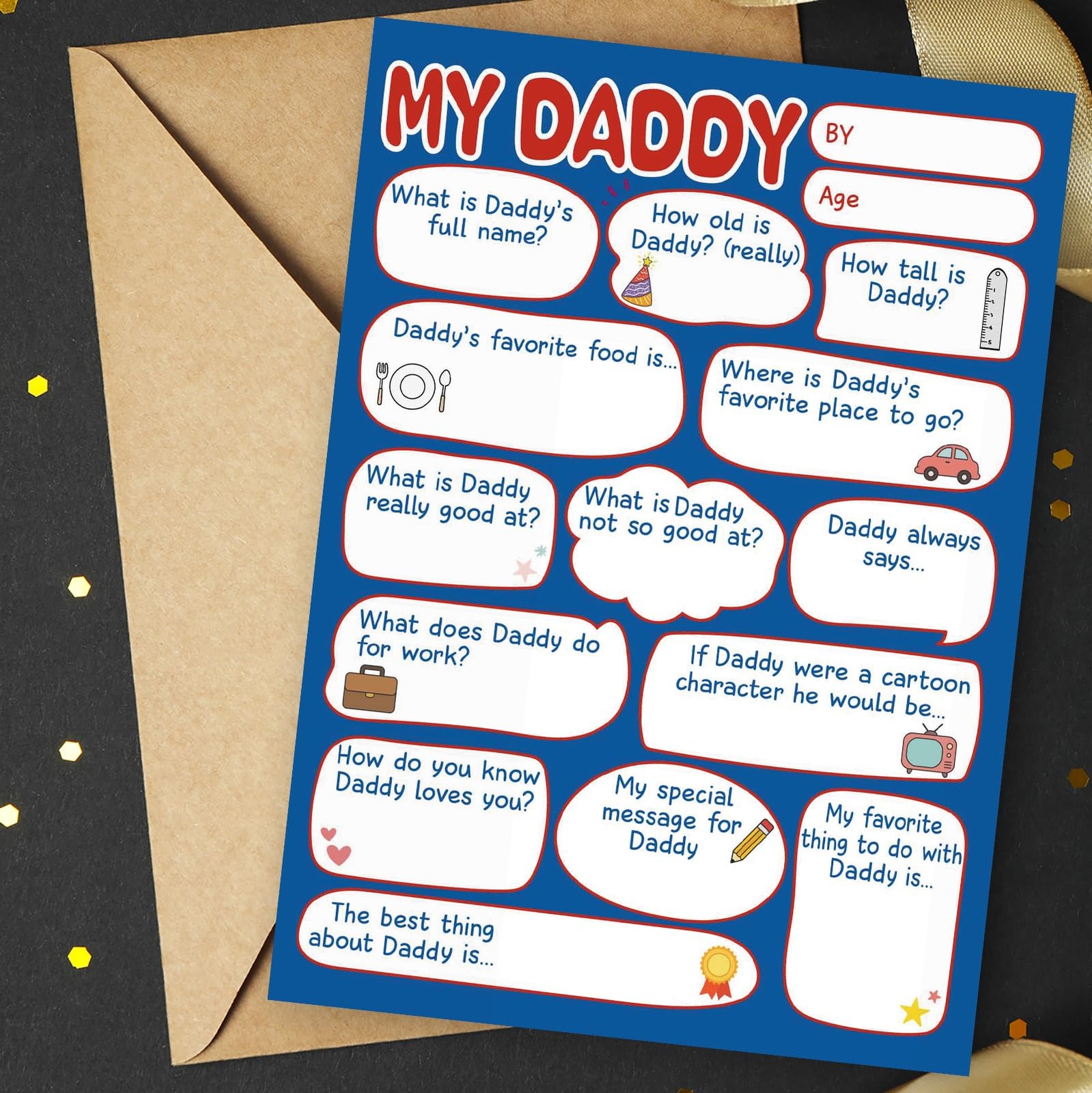 FeliBebe Father’s Day Card from Kids, Fathers Gift style01