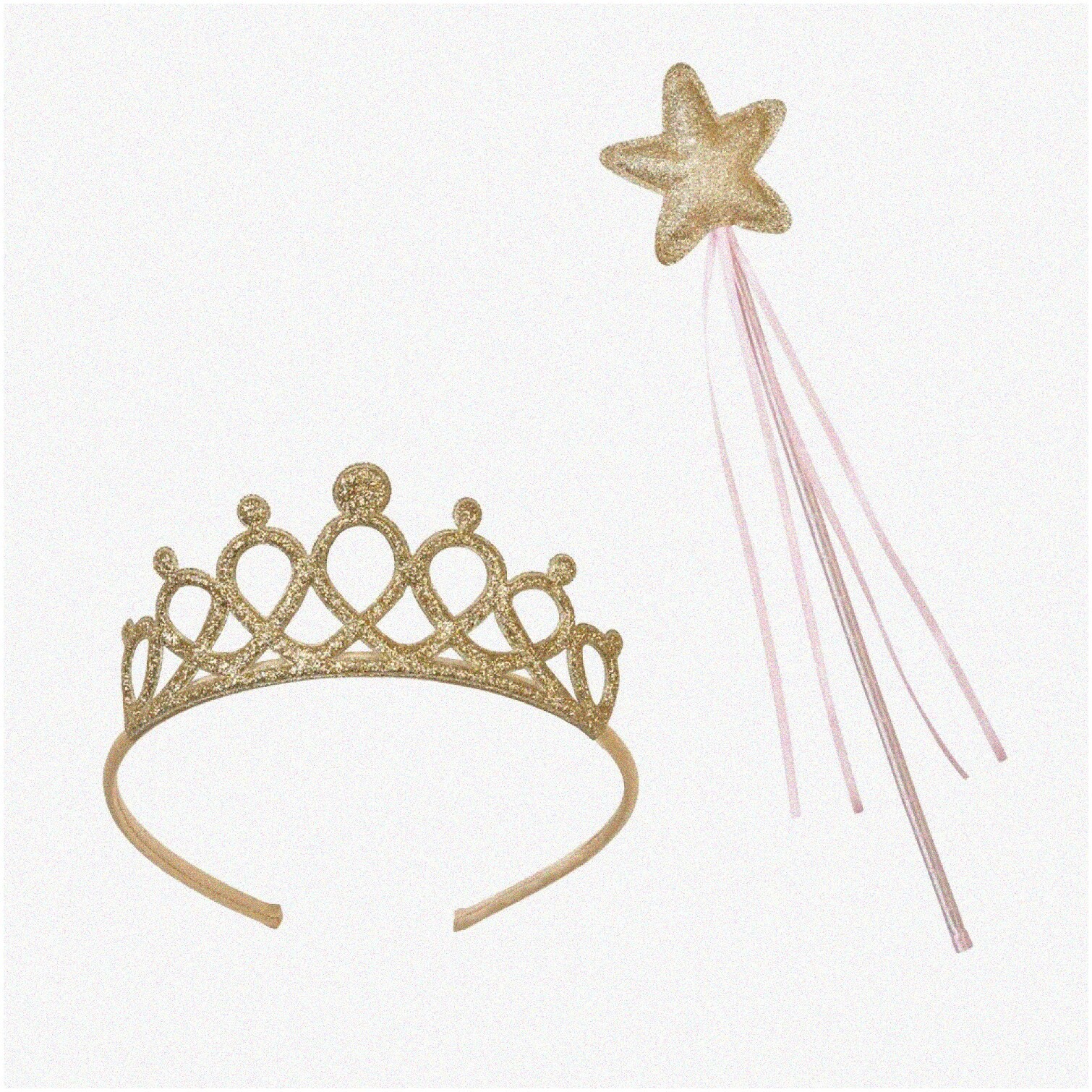 Girls Princess Dress with Wand and Tiara Set