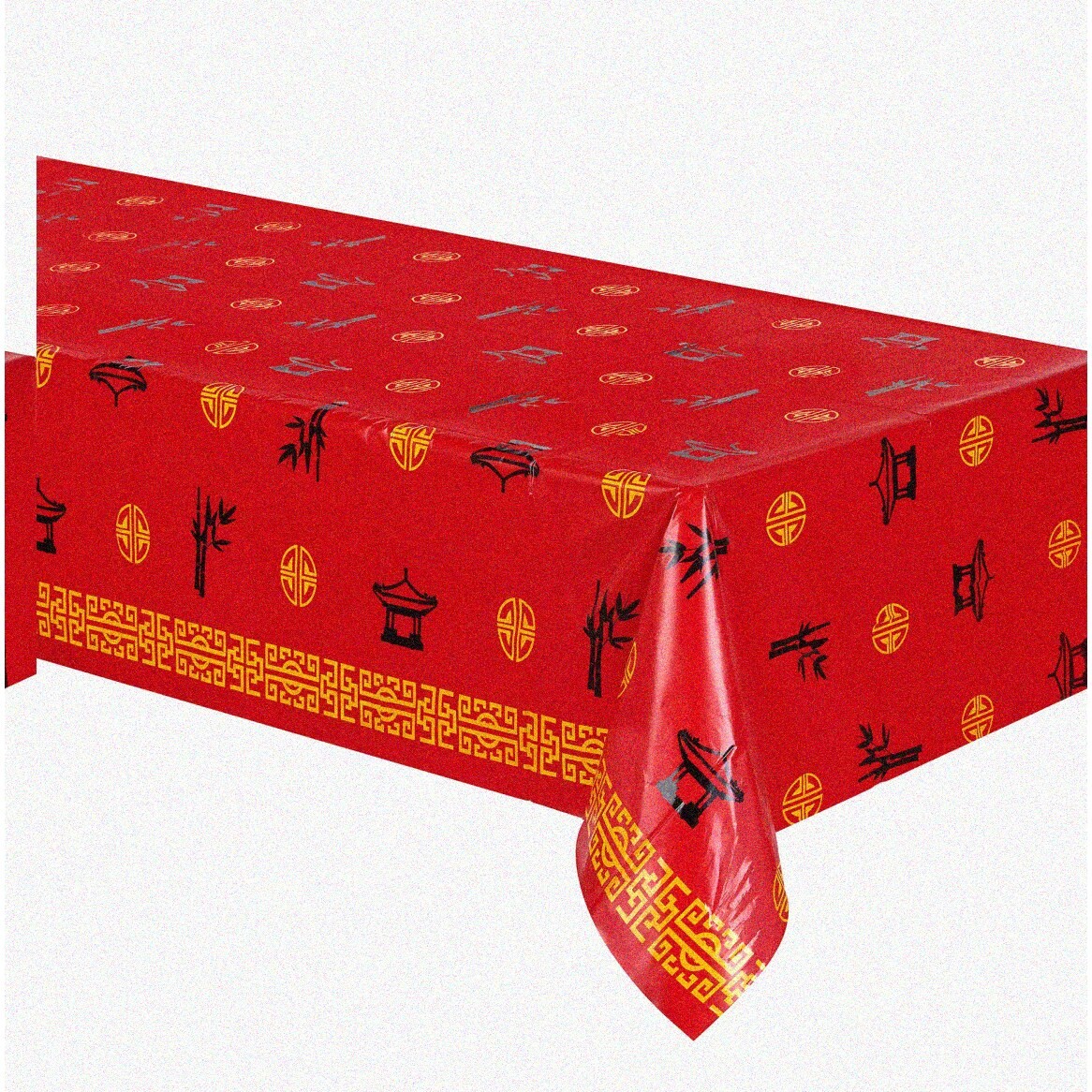Vibrant Multicolor Asian Fusion Tablecloth 54×108 inches