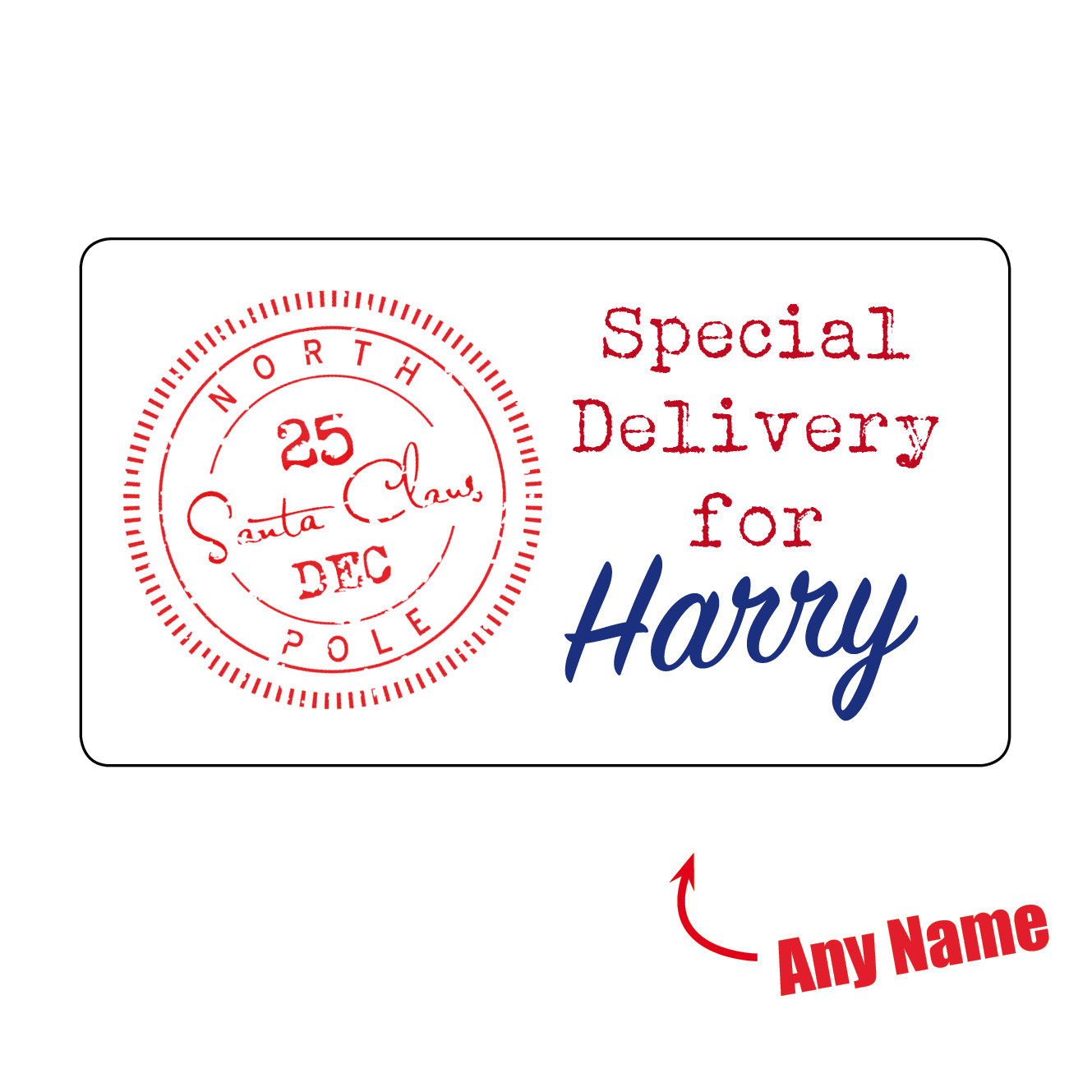 Personalised CHRISTMAS SPECIAL DELIVERY NORTH POLE Personalised Stickers 989