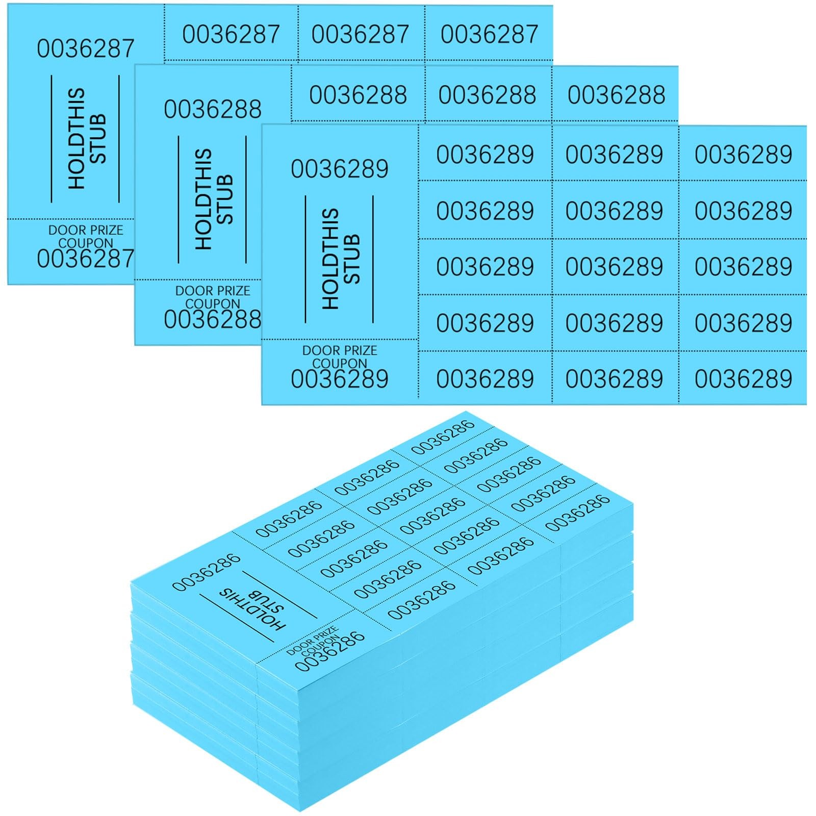 504 Sheets 15 Bid Raffle Ticket with Different Numbers Per Sheet Chinese Auct…