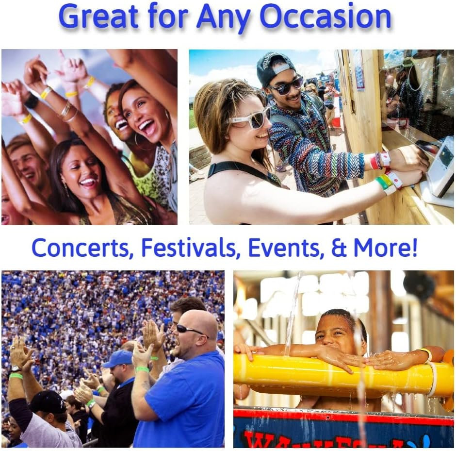 600 Tyvek Wristbands for Events, 6-Color Variety Pack – Tamper-Proof